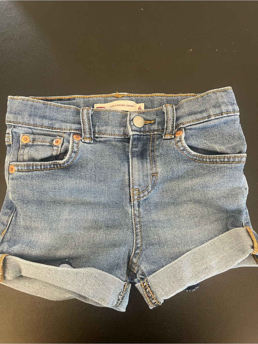 Levi's Light Blue Denim Rolled-Hem Shorts